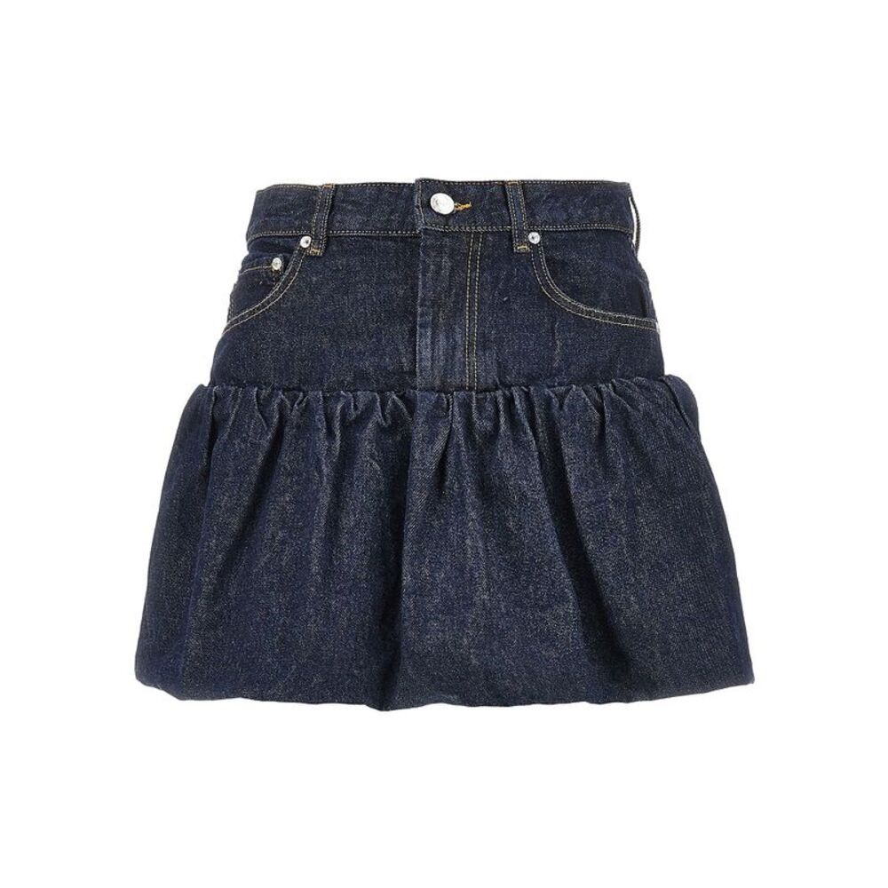 Ganni Women Denim Mini Bubble Skirt